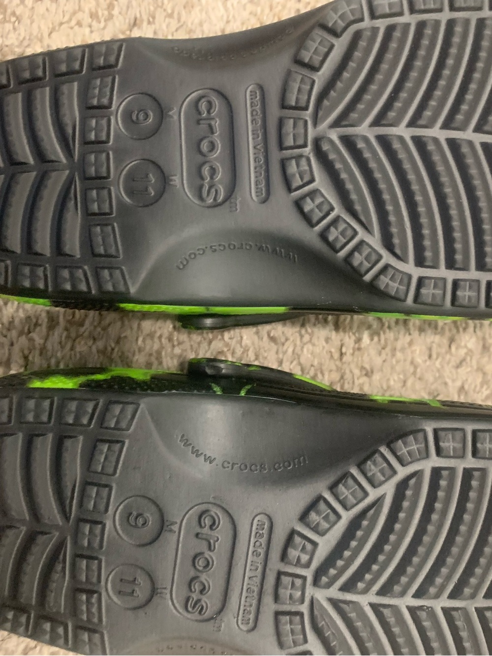 CROCS Kids Clog in Black with Neon Green Accents